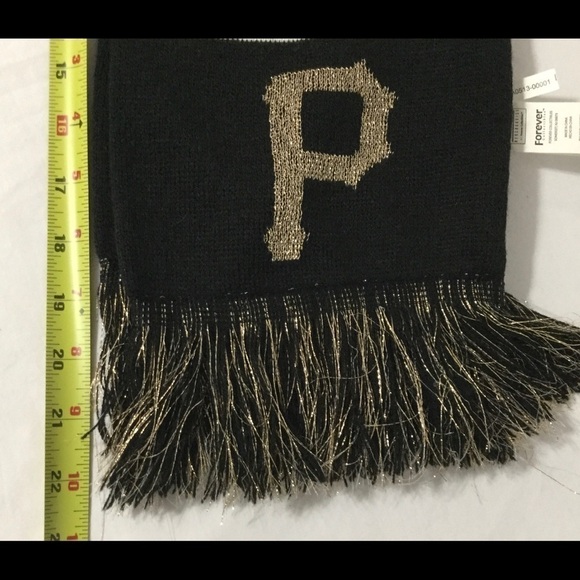 𝅺PITTSBURGH PIRATES BLACK/GOLD 40 x 7” SCARF NEW! - Picture 9 of 10
